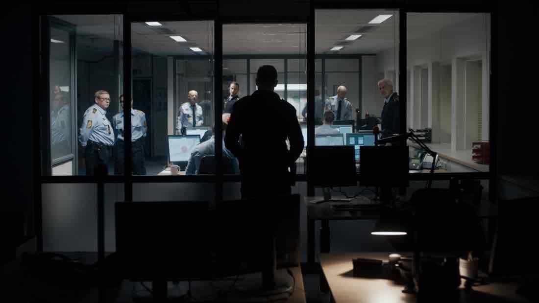 The call centre in The Guilty starring Jakob Cedergren and directed by Gustav Möller