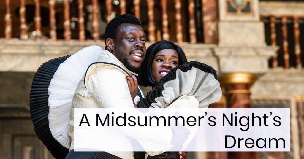 Still from the Globe Theatre's Midnight Midsummer Night's Dream which is performed at midnight. Photo by Tristram Kenton