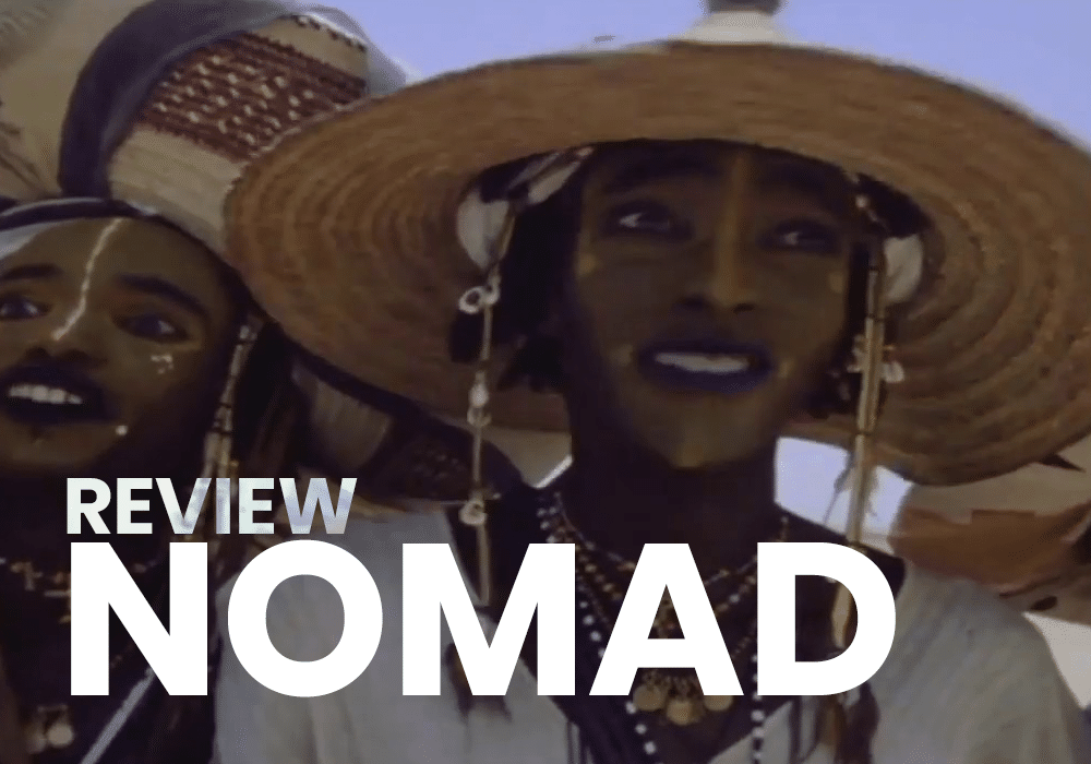 A scene from Herzog's Herdsmen of the Sun (1989) featured in Nomad, featuring the Wodaabe's Gerewol celebration, which includes a male beauty contest 