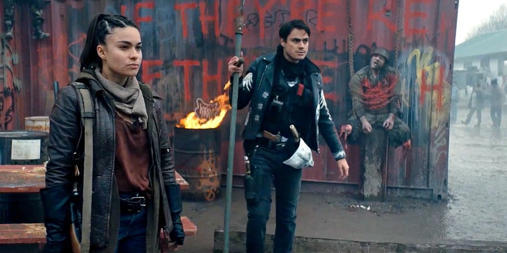 Devery Jacobs (left) appears in Blood Quantum, directed by Jeff Barnaby