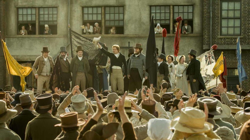 A scene from the rally which turned into Peterloo in Mike Leigh's Peterloo, courtesy of Mongrel Media