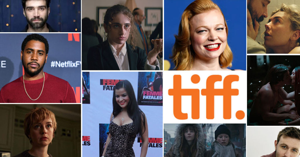 A collage of pictures of actors who feature in this feature on the best emerging actors at TIFF, including Vanessa Kirby and Sarah Snook.