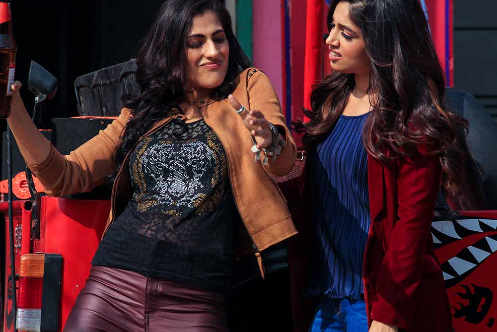 Two cousins, one of them dancing, in Alankrita Shrivastava's film Dolly Kitty.