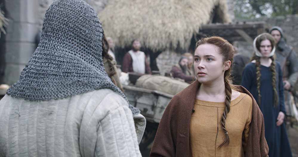 Elizabeth in Outlaw King looks in reproach at her new husband.