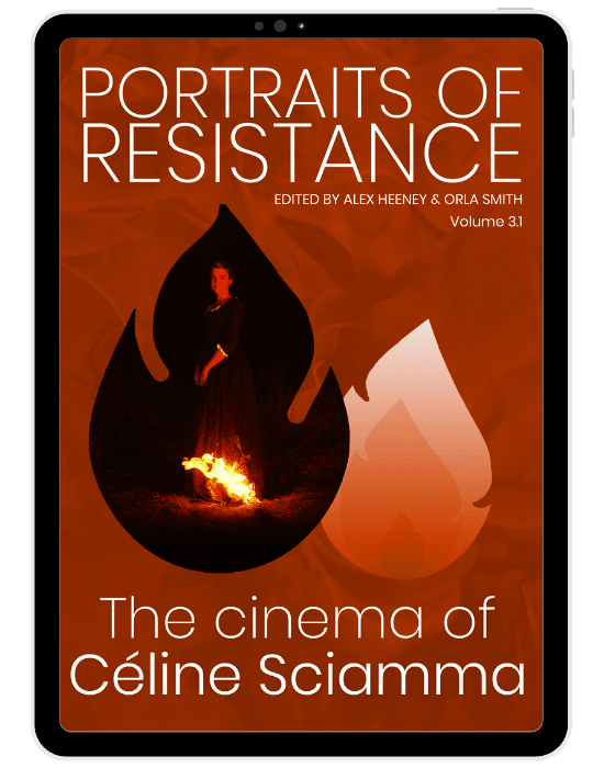 Cover of the Céline Sciamma ebook Portraits of resistance, which covers all of her films up to and including Portrait of a Lady on Fire