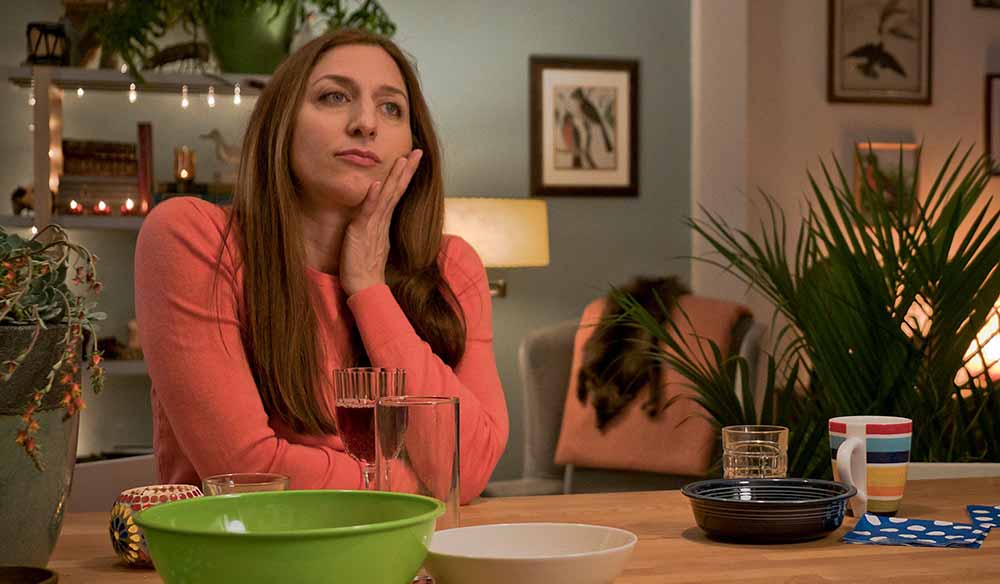 A still of Chelsea Peretti looking despondent in Spinster, one of the best Canadian films of 2020.