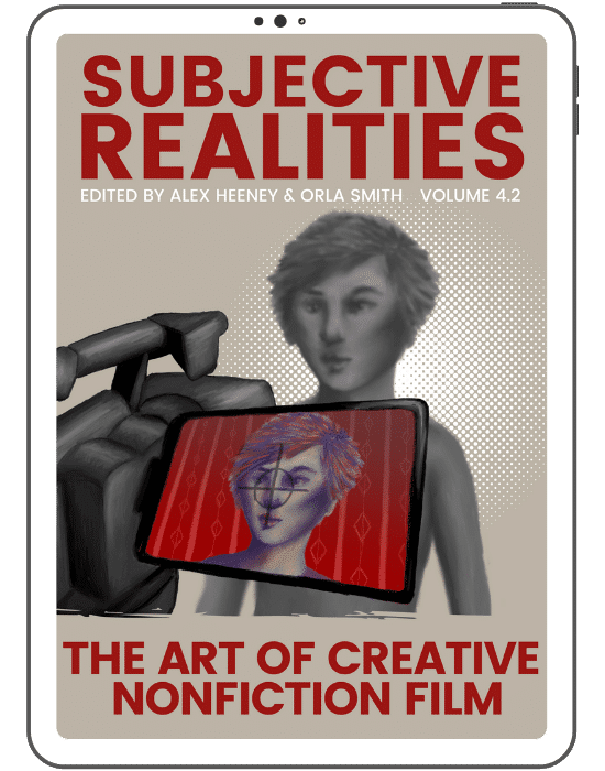 Cover of Subjective Realities, which features an interview with Penny Lane who appears on the podcast to discuss her new film Confessions of a Good Samaritan.