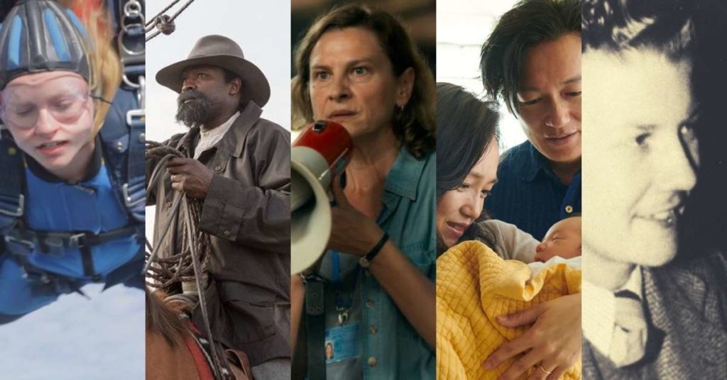 A collage of some of the best films of 2021 so far, which are featured in this article.