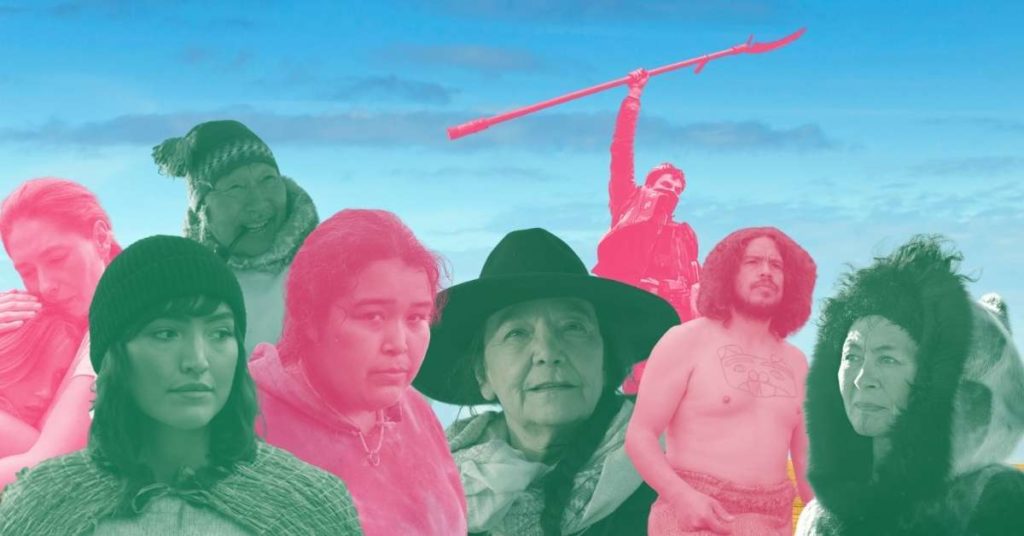 Images from essential Indigenous films from the territories known as Canada (from left): Rustic Oracle, Monkey Beach, One Day in the Life of Noah Piugattuk, The Body Remembers When the World Broke Open, Falls Around Her, Blood Quantum, Edge of the Knife, and Angry Ink