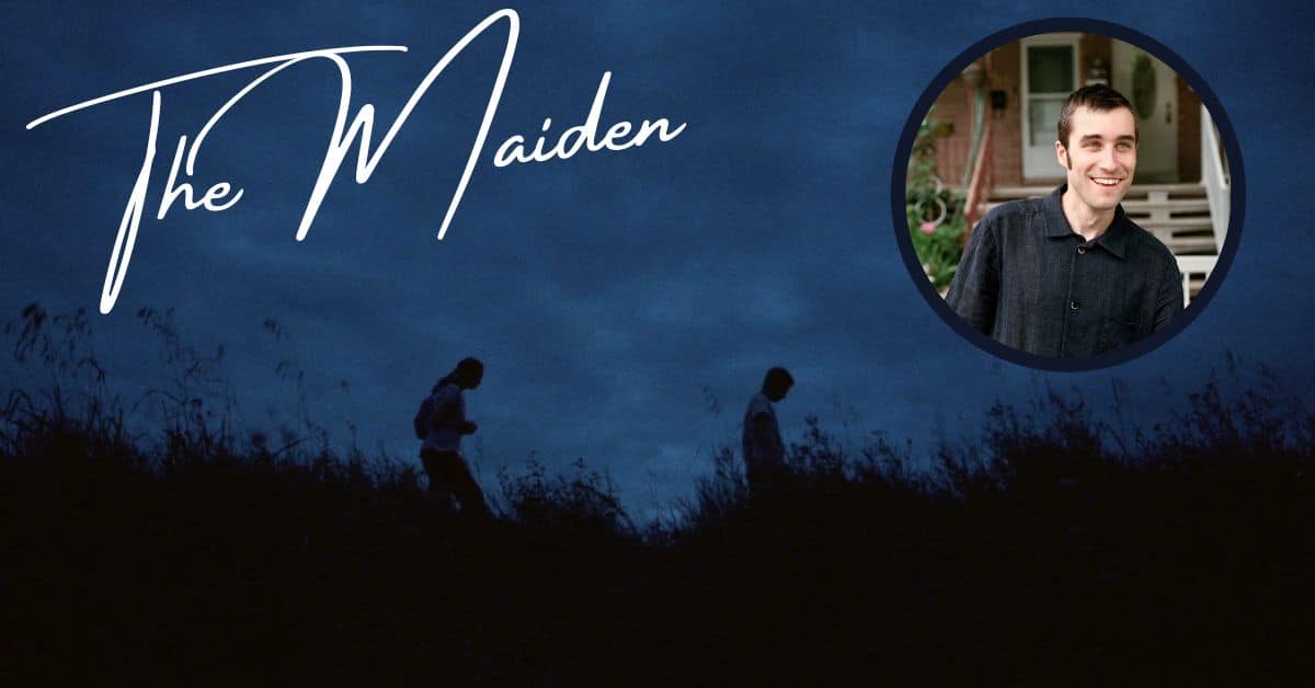 Still from The Maiden (background) directed by Graham Foy (top right), who makes his feature film debut.