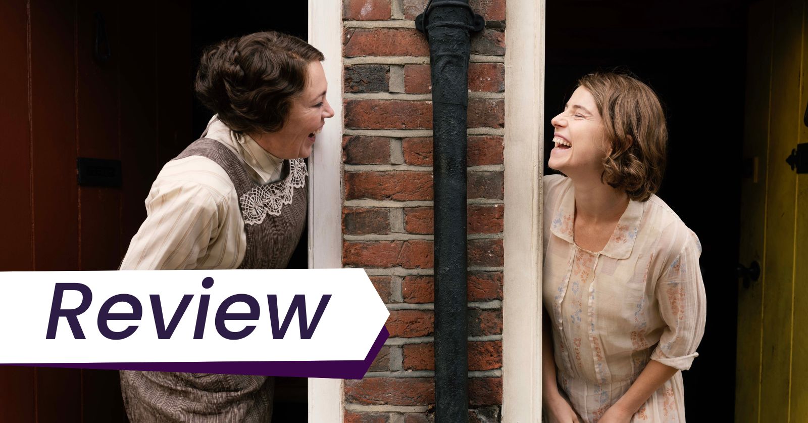 Edith (Olivia Colman) and Rose (Jessie Buckley) in Thea Sharrock's film Wicked Little Letters, which Alex Heeney reviews.