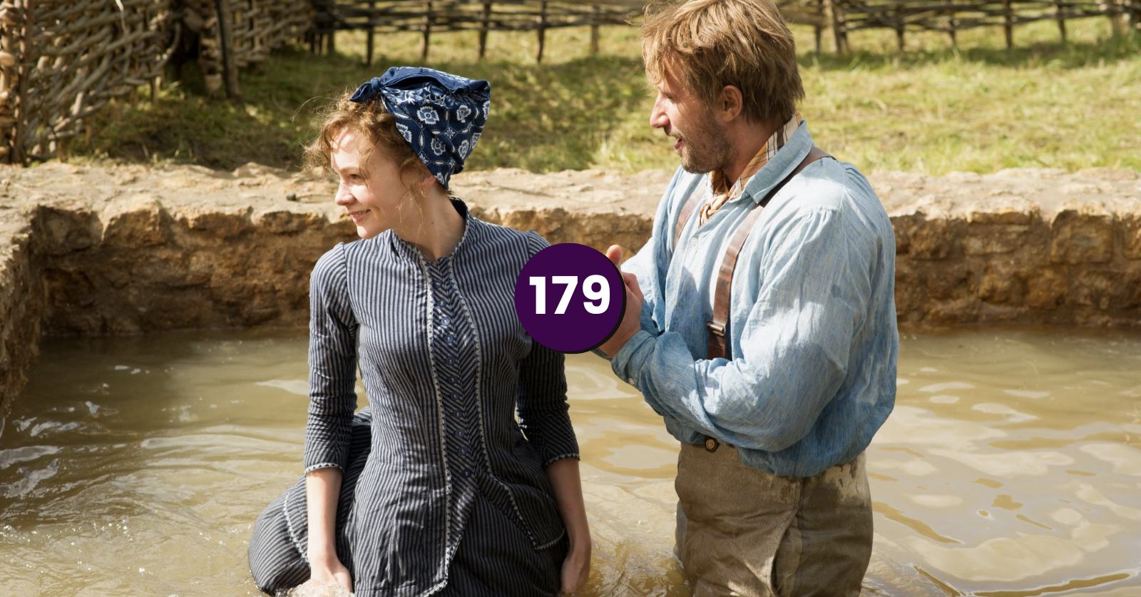 Rewatching Far From the Madding Crowd (2015) sparks this podcast. Still of Batheseba (Carey Mulligan) and Farmer Oak (Matthias Schoenaerts) in Far From the Madding Crowd (2015), which Alex Heeney discusses on the podcast about what if we told stories about women beyond their love lives? 