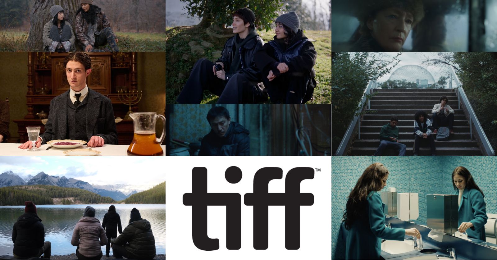 The best acquisition titles at TIFF 2025. Clockwise from top left: Nika & Madison, Between Dreams and Hope, Winter of the Crow, Lovely Day, The Currents, Meadowlarks, Franz, Lucky Lu. Courtesy of TIFF.