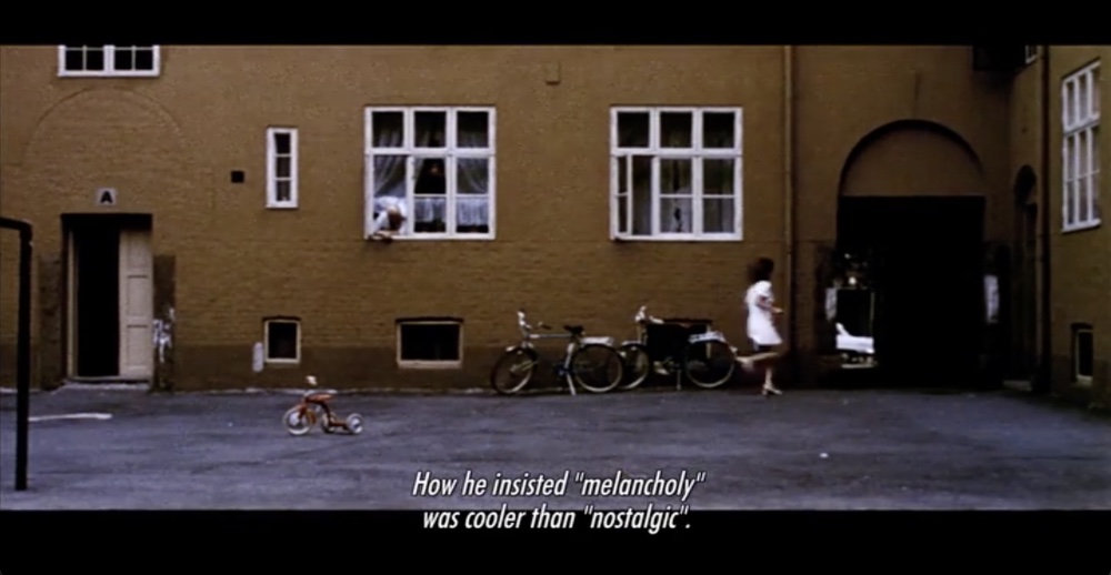 First still on the line "How he insisted melancholy was cooler than nostalgic" in the prologue for Joachim Trier's Oslo, August 31st, which we will dive into in The Deep Focus.